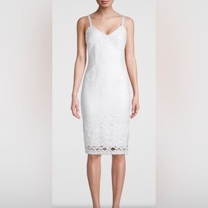 WHBM white eyelet sheath dress